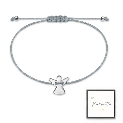 Konfirmation Geschenk, Schutzengel Armband Junge Silber Verstellbares mit Karte & Geschenkbox, Konfirmationsgeschenke für Jungs, Geschenke zur Konfirmation Kinder und Erwachsene
