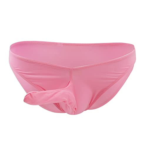 WKAYsIV Unterhosen Hohe Taille Damen Mode Lässig Sexy Mini Tanga Unterwäsche T Hosen Reine Farbe Eisseide Netz Shirt Damen Sexy(Rosa,Einheitsgröße)
