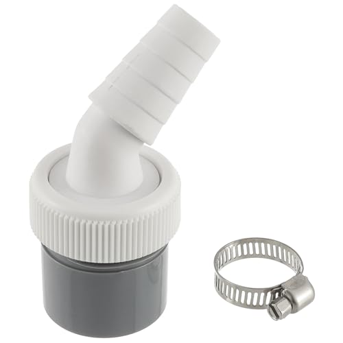 HUAREW Waschmaschine Abfluss Adapter 1 1/4 zoll für den Geschirrspüler, Trockner, Waschmaschine, Winkel Waschinenanschluss mit Eingangsstutzen von 18-24 mm und Abgang 40mm Rohr mit Schlauchschelle