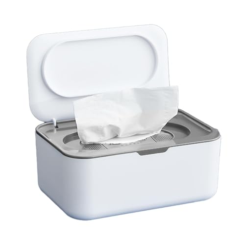 Doiyislem Feuchttücher Spender - Taschentuchbox Taschentuchspender, Feuchttücher Box Mit Deckel Für Erwachsene, Spender Halter, wasserdichte Und Versiegelte Aufbewahrungsbox, 19 X 13,5 X 7,5 cm
