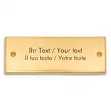Namensschild aus Messing mit personalisierter Gravur - 125 x 45 mm, rechteckig - Messingschild, Türschild, Klingelschild mit eigenem Text