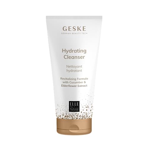 GESKE | Hydrating Cleanser | GESKE SmartAppGuided™ Gesichtsbürsten | Gurken- & Holunderextrakt, Vitamin E & Provitamin B5 | Unreine Haut | Täglich | Alle Hauttypen | Vegane Formel ohne Tierversuche
