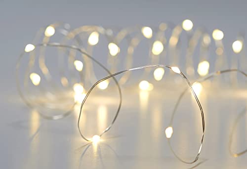Fachhandel Plus Micro LED Draht Lichterkette mit 20 LEDs Indoor inklusive Batterien Dekoration
