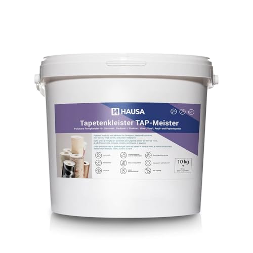 Hausa Tapetenkleister TAP-Meister 10kg Fertigkleister für Tapeten aller Art: Glasfaser-, Raufaser-, Struktur-, Vlies-, Vinyltapeten, hohe Anfangsklebkraft, extra stark, feuchtigkeitsbeständig