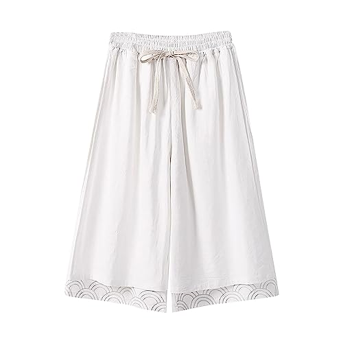 Hehiy Herren-Hosen Leinenhose Herren Lang Sommerhose Herren mit Taschen Elastischer Bund Trainingshose Herren, LanggrößE Hosen Herren Baggy Fit Sweathose Herren Lang
