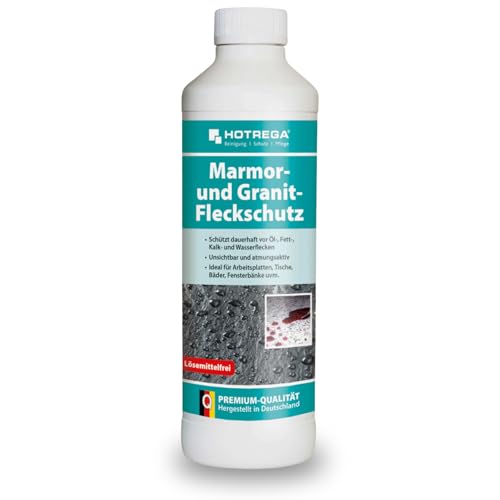 HOTREGA Marmor und Granit Fleckschutz 500ml - Profi-Imprägnierung für Natursteine - Steinversiegelung Schutz vor Öl Fett Wasser - Hochwertige Steinimprägnierung