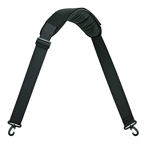 Schultergurt für Taschen Taschengurt zum Wechseln mit Karabiner und dickem Anti-Rutsch Polster, Schwarz 5 cm, bis zu 169 cm lang von taschenmann2005
