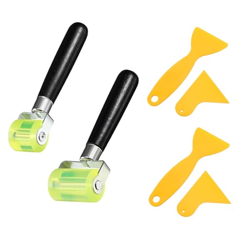 2 Stück Andrückrolle, Professionelles Silikon Andrückwalze 50 mm und 30 mm Set, Andruckrolle Nahtroller mit 4 Schaber für Kantenumleimer, Verschweißen von PVC Planen