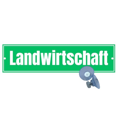 Landwirtschaft Saugnapfschild – Olanmarp Robustes Warnschild, UV-beständig & Wetterfest – Ideal für landwirtschaftliche Fahrzeuge - Made in EU - 20x5cm - inklusive Saugnäpfe