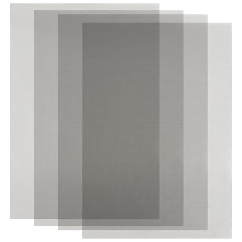 Drahtgitter Feinmaschig Edelstah, 4 Stück Metallgitter Edelstahl Gitter, 100 Mesh Drahtgeflecht, für Insektenschutzgitter, Mäusegitter, Filternetz, Lüftungsgitter（210 x 300mm）