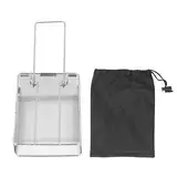 Alomejor Zusammenklappbarer Toaster mit Edelstahlkonstruktion, Mini-Ofen für Brot, Würstchen, Picknick, Camping, Outdoor-Einsatz