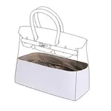DGAZ Leichter Handtaschen Organizer, Seide und Dupont Papier Innentaschen für Birkin 20/25/30/35/40/45 Taschen, Tasche in Tasche Organizer für Luxustaschen (BK30, Etoupe Grey)