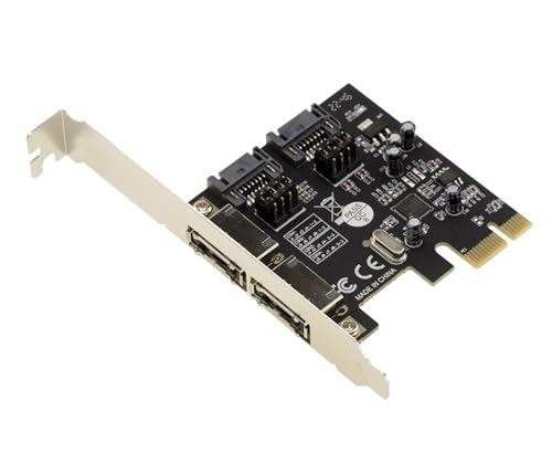 KALEA-INFORMATIQUE PCI Express PCIe 2 Ports SATA 3 6G Controller-Karte - Interne SATA- und/oder Externe eSATA-Anschlüsse mit ASM1061 Chipsatz.