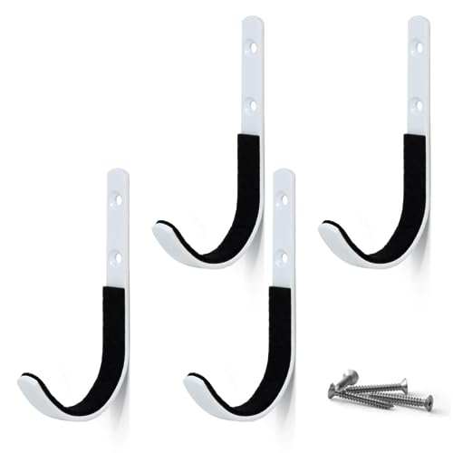 MENG ZHI AO 4 Stück Regal für Waffen und Schüssel Haken Befestigung der Wand für alle Gewehre und Gewehre (White)