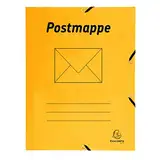 Exacompta 55549B Postmappe aus extra starkem Colorspan-Karton mit 3 Innenklappen DIN A4 mit 2 Gummizügen gelb Juris-Mappe Sammelmappe Dokumentenmappe für Büro und Schule, 1 Stück