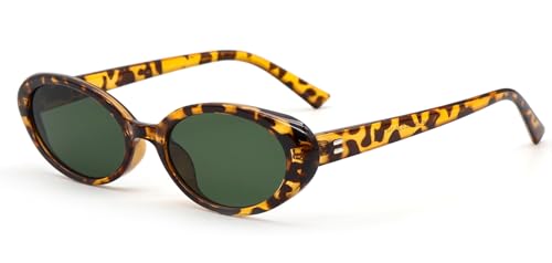 LHSDMOAT Trendige ovale Sonnenbrille für Damen, Vintage-Cat-Eye-Sonnenbrille, modische UV400 Schutz Katzenaugen Sonnenbrille für Einkaufsfotos