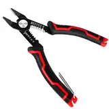 3 in 1 Seitenschneider und Abisolierzange für 20-10 AWG Kabel, Feste Federn, Anti-Rutsch-Griff, Elektronik Drahtschneider für Feine Drähte, Platinen