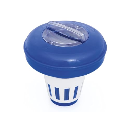 Bestway Flowclear™ Schwimmender Spender, blau und weiß, 16,5 cm Durchmesser, für sauberes und kristallklares Poolwasser