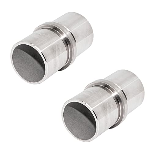 PRIOstahl Rohrverbinder Verbindungsmuffe Verbinder Steckfitting Anschlussmuffe Geländer x 2 Stück Ø 33,7mm Rundrohr Verbindungen Geländerbau Handlauf Treppe Rohre Rostfrei aus Edelstahl V2A
