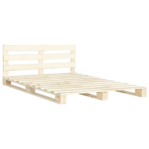 vidaXL Kiefernholz Massiv Palettenbett Palettenmöbel Massivholzbett Bett Holzbett Futonbett Bettgestell Bettrahmen Doppelbett 200x200cm