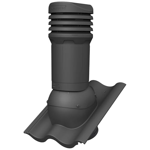 Parotec Isolierter Entlüftungskamin DN 125 mm für BRAAS - HARZER, NELSKAMP - SIGMA Dachziegel – gedämmter passiver Dachlüfter, verhindert Kondenswasser (RAL 7016 - Anthrazit)