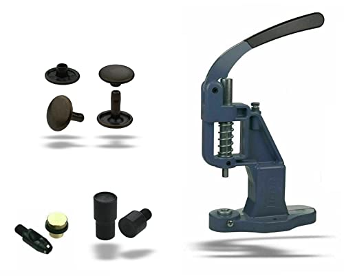 Ista Tools Nietenpresse Set Hohlnieten + Lochpfeife + Hohlnieten Werkzeug + 100 STK. rostfreie Hohlnieten Doppelkopf (9 x 8 mm, Antik)