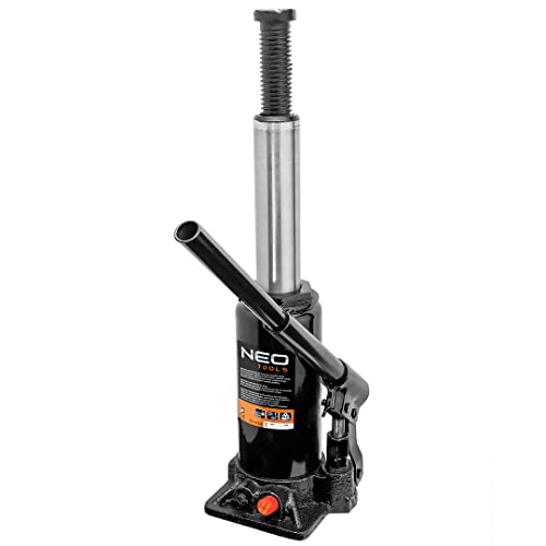 NEO TOOLS Wagenheber, Säulenhebebühne Tragfähigkeit 10 t, 230-460mm, Masse 6 kg, aus Stahl gefertigt, in Kfz- und Industriediensten, Werkstätten, Transportunternehmen und in Garage