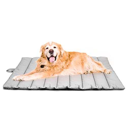 XIAPIA wasserdichte Hundematte für Outdoor, Waschbares Hundebett, Antistatik, Hygienisch, Faltbar, Große Reisedecke für Haustier 110x68 cm (HellGrau)