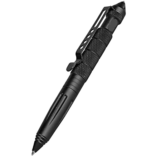 Tactical Pen,Saijer Taktischer Kugelschreiber Stift Tactical für die Selbstverteidigung Multifunktional Glasbrecher Stift Schwarz für Tactical Defense