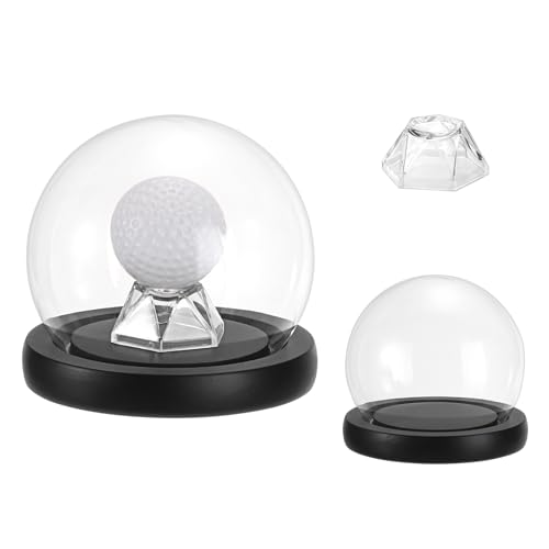 TOLIDA Golfball-Vitrine, staubdichtes Golfballtänder mit Glaskuppel,Transparentes Golfball-Präsentationsständer für Golfball als Souvenir, Geschenk