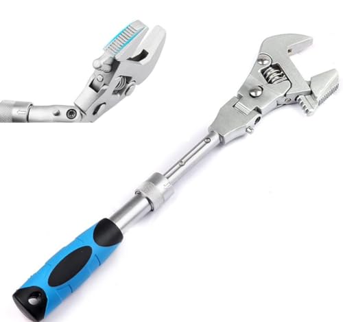 YWHWLX 25,4 cm verstellbarer Schraubenschlüssel, 5-in-1-Ratschenschlüssel, 180 Grad, Klappschlüssel, manuelles Werkzeug für Sanitär, Autoreparatur, Hauswartung