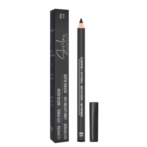Sheila Cosmetics Cleopatra, Wasserfester Augenstift, Weiche und Verblendbare Textur, 24 Stunden Halt, Augenärztlich Getestet, Made in Italy (01 Intense Black)