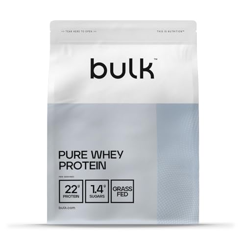 Bulk Pure Whey Protein Pulver, Eiweißpulver, Vanille, 1 kg, 33 Portionen, Verpackung Kann Variieren