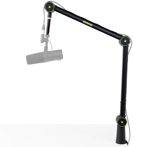 Shure by Gator Deluxe Gelenkarm für Desktop Podcasting Mikrofone mit Kabelführungskanal; (SH-BROADCAST1)