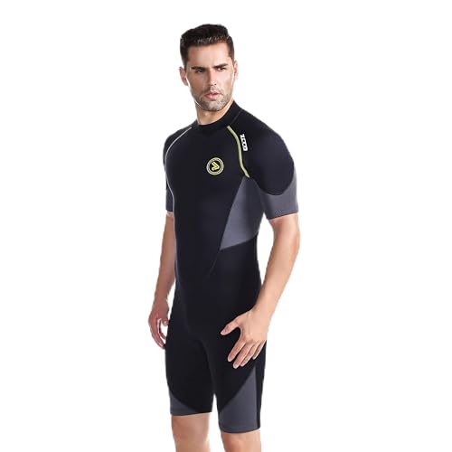 ZCCO Herren Shorty Neoprenanzüge 1,5 mm Premium Neopren-Reißverschluss Kurzarm zum Tauchen, Speerfischen, Schnorcheln, Surfen, Kanufahren(MS201-4XL)