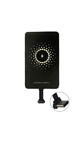 MyMAX Magischer Tag Typ C 1300mA Superschneller Qi Wireless Ladeempfänger und Adapter kompatibel mit Google Pixel, Samsung, Huawei, LG, Sony, Motorola, Nokia, und anderen USB-C-Geräten (kurze Version)
