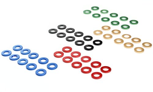 Unterlegscheiben M5 M6 M8 M10 Aluminium Scheibe DIN 125 blau rot schwarz gold grün eloxiert, Farbauswahl:Rot eloxiert, Abmessung & Menge:M10-10er Pack