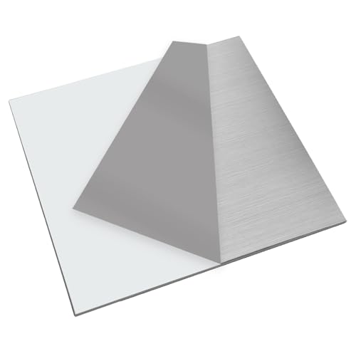 KANABI 1PCS 304 Edelstahlblech 15cm x 15cm x 3mm, Dicke 3mm, 304 Quadrat Edelstahlplatte für DIY Handwerk Modell Reparatur Gravur Stanzen Bohren Schneiden