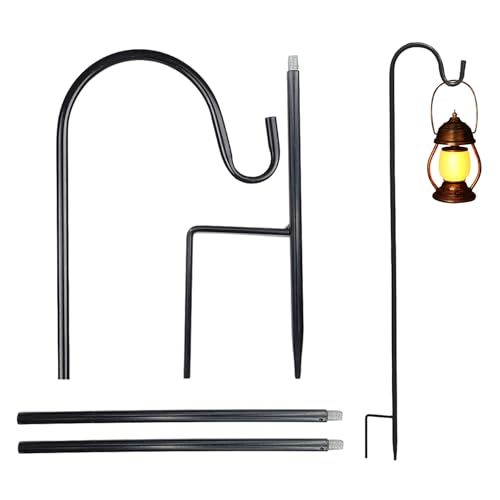 Garten Schäferhaken, Hirtenhaken, Gartenstab mit Haken, Schäferstab, Laternenstab, Shepherds Crook Hook, Geeignet zum Aufhängen von Vogelkäfigen, Laternen, Pflanzkörben, Hochzeitsdekorationen, 120cm