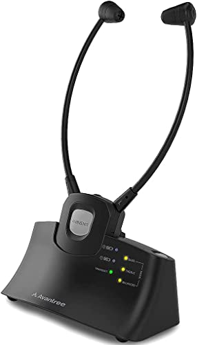 Avantree HT381 Digitale Kabellose TV Kopfhörer mit Voice Clarification, L/R Balance Lautstärkeregelung, Ambient-Modus für Umgebung, Fernseher Ohrhörer Funkkopfhörer für Senioren