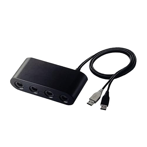 Jerilla NGC-Controller-Adapter für GameCube Controller, Konverter Unterstützt 4 GC Controller Gamepad Kompatibel mit Nintendo Wii U/Switch Konsole/PC