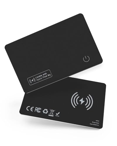Slim Airtag Karte 1.6mm, Smart Wallet Tracker Card Wiederaufladbare, (IOS Only) GPS Item Finder mit IP68 Wasserdicht, Anwendbar Auf A-PPLE Find My APP