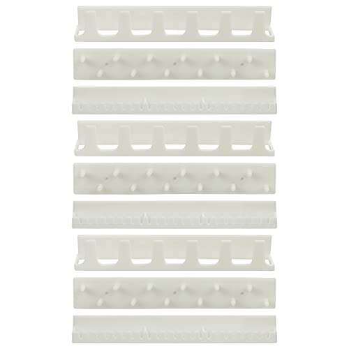 Kurtzy Schmuck Halterung Ketten Aufbewahrung Weiß (9Stk) – Hakenleiste Selbstklebend 3-er Haken Set – Schmuck Aufbewahrung Hängend als Ketten Halter, Ring Halterung Schmuck, Armband, Ohrringe