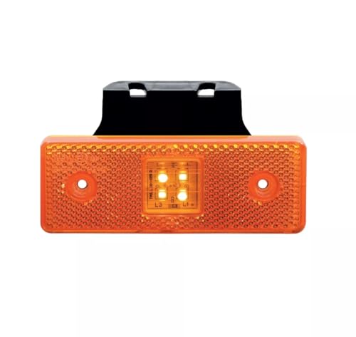 Generisch 20x LED Begrenzungsleuchten 24V Orange Positionsleuchten + Halterung E13 Prüfzeichen Markierung SMD Neu OVP Anhänger PKW LKW KFZ Landtechnik Traktor Schleppdienst
