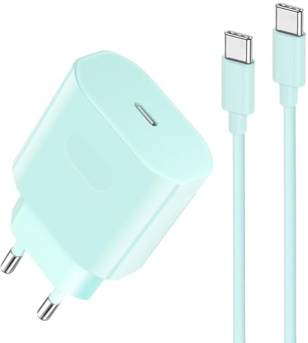 USB C Ladegerät Ladekabel für iPhone 15/15 Pro/15 Pro Max/15 Plus/iPad Pro/Air, Original 20W USB C Adapter PD 3.0 Schnellladegerät Netzteil Stecker mit 2M USB C Kabel Schnellladekabel