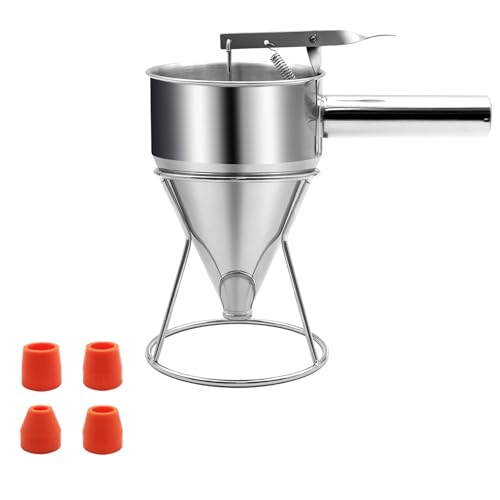Teigspender, Pfannkuchen und Waffeln, Edelstahl-Designs mit Ständer und einfacher Reinigung