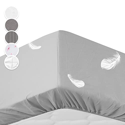 Sleepwise Spannbettlaken 180x200cm - 200x200cm für Matratzen bis 30cm hoch, ÖKOTEX Mikrofaser Bettlaken 180x200-200x200, Atmungsaktiv & Hypoallergen, Topper Bezug für Boxspringbett, Hellgrau