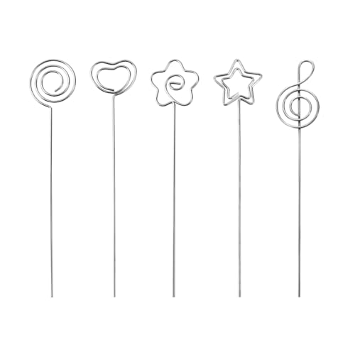 Cyleibe Metalldraht Memo Foto Clip, 50 Stück Zettelclips, Fotohalter DIY Handwerk Draht Klammern, Stehen Memo Foto Clip für Hochzeit Geburtstag Party Tischdeko