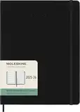 Moleskine Wochen-Notizkalender 2025-2026, 18-Monats-Wochenplaner mit Notizplatz, Harte Einband und Gummiband, XL 19 x 25 cm, Schwarz