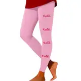 Damenmode Valentinstag Leggings Casual Print Schlanke elastische Lange Stiefelhose Leggings Mit Muster Damen (L)